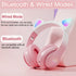 Kids Headphones, Bluetooth Wireless Headphones for Kids Teens Adults, Over-Ear Bluetooth Headphones with Microphone, Cat Ear Headphones for Girls ...
