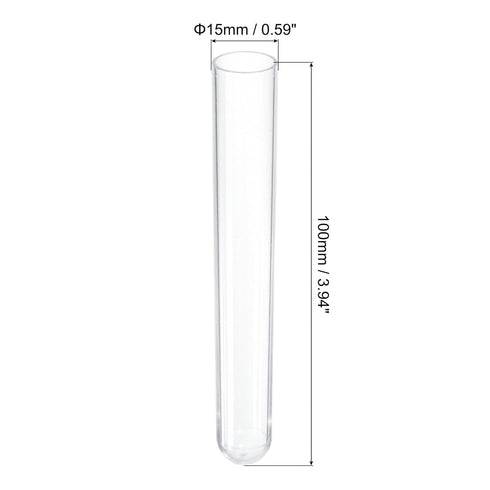 PATIKIL 9ml Plastic Test Tubes with Cork Stoppers, 40Pcs 100x15mm Tubes for Scientific Party Decoration Candy Bead Storage Bath Salt Lab Use, Clea...