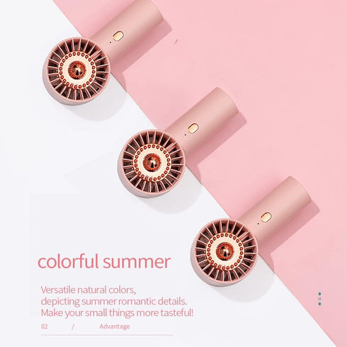 GKI Mini handheld fan, USB Rechargeable Small Cooling Fan, Battery Operated Portable Fan, for outdoor office gift. (ROSE GOLD)...