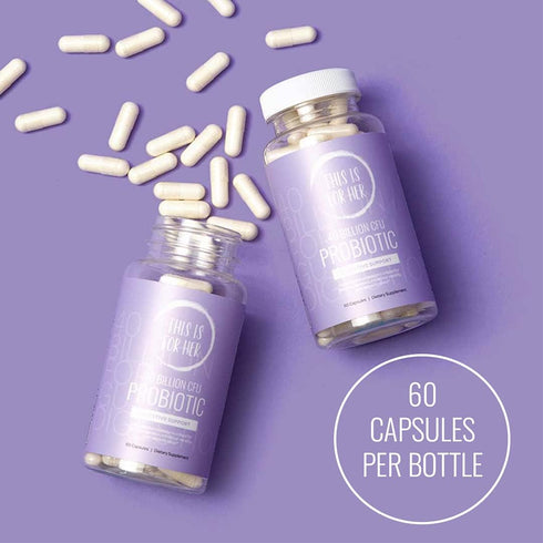 This Is for Her: Healthy Gut Probiotics for Women - 40 Billion CFU, Shelf Stable, Non-GMO (60 capsules / 30 day supply)...