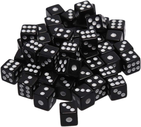 100Pcs 8mm Acrylic Dice White Black Gaming Dice Standard Six Sided Decider Board Game Dice Dice Set Dice Set D&d Polyhedral Dice Set Metal Dice Se...