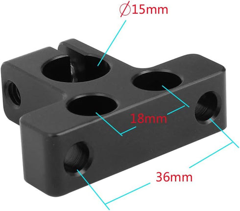 CAMVATE 15mm Single Rod Clamp with 1/4"-20 Unthreaded Mounting Points - 2318...