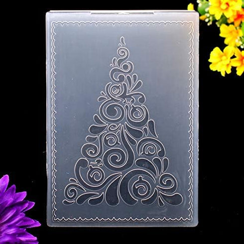 Kwan Crafts 4 pcs Different Style Christmas Deer Tree Giftbox Plastic Embossing Folders for Card Making Scrapbooking and Other Paper Crafts...
