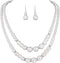 Unicra 1920s Gatsby Pearl Jewelry Set Vintage Crystal Bride Necklace Earrings Set Silver Pearl Multilayer Bridal Necklace Jewelry Accessories for ...