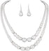 Unicra 1920s Gatsby Pearl Jewelry Set Vintage Crystal Bride Necklace Earrings Set Silver Pearl Multilayer Bridal Necklace Jewelry Accessories for ...