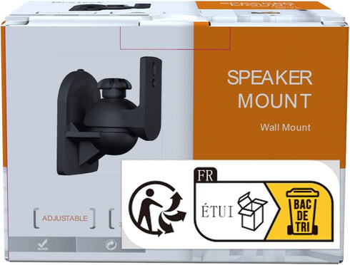 PUTORSEN Speaker Wall Mount, Black, 2 Pack, Swivel and Tilt, Holds up to 7.7 lbs...