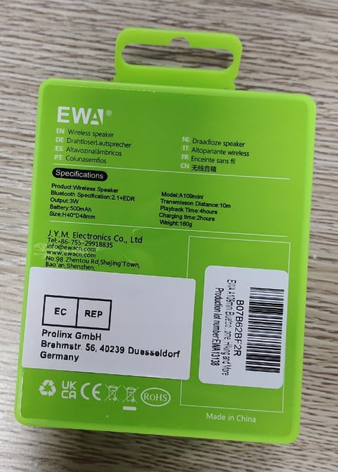 EWA A109mini Bluetooth Speaker with Bass Radiator, Enhanced Bass, Portable Wireless Speaker for Home, Hiking and More - Gray...