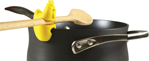 Fox Run Silicone Pot Clip Spoon Rest, Chicken, 2.5", Yellow...