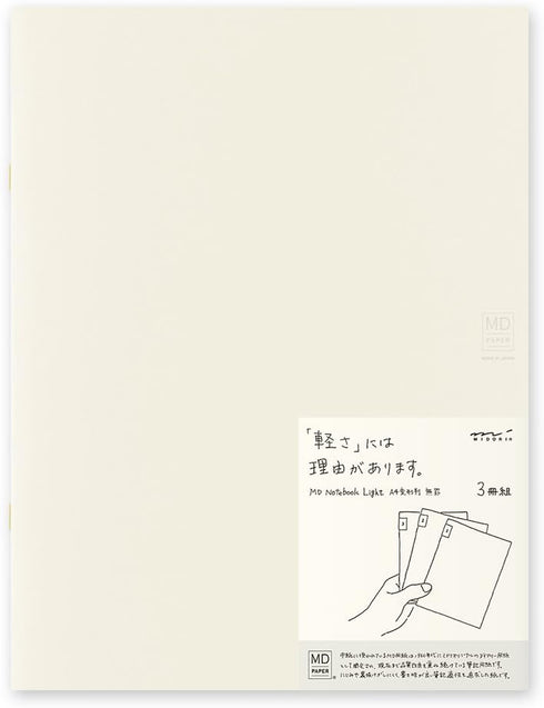 DESIGNPHIL Midori 15215006 Notebook, MD Notebook, Light, A4 Variable, Unruled, 3 Books...