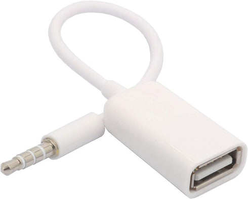 3.5mm Male AUX Audio to USB 2.0 Female Converter Cable Cord for Car MP3...