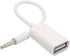 3.5mm Male AUX Audio to USB 2.0 Female Converter Cable Cord for Car MP3...