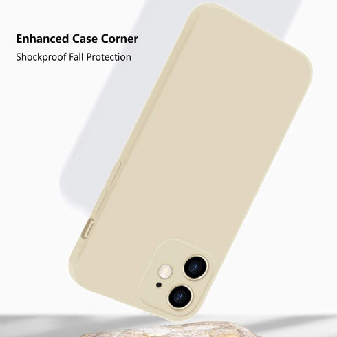 ZEZHOU Compatible with iPhone 12 Case with Camera Lens Protector Liquid Silicone Gel Rubber Phone Case, Slim Fit iPhone 12 Cover 6.1" Soft Microfi...
