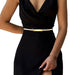 COSYDAYS Metallic Elastic Waist Belt Gold Skinny Metal Waist Chain Dress Belt Stretch Waistband Jewelry for Women and Girls (Gold)...