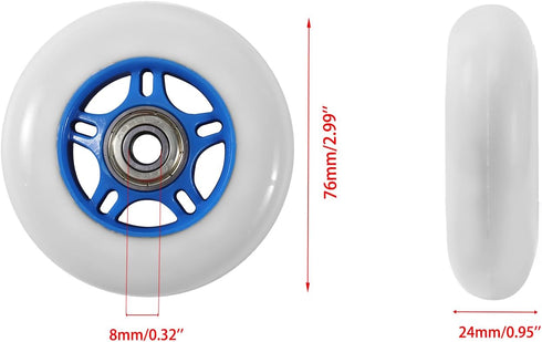 KAMIER Rip Stik 76mm Wheels Replacement for Razor RipStik Ripster Ripsurf Caster Board FlashRider RipRider PowerRider 360 Caster Trike Kids Scoote...