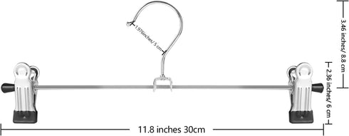 NORTHERN BROTHERS Pants Hangers 12 Pack Skirt Hangers with Clips Metal Adjustable Hanger for Pants Trousers Men Women Kids Clothes...
