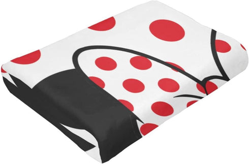 Cute Bow and Polka Dot Blanket Air Conditioner Blanket Lightweight Nap Flannel Blanket Soft for Sofa Bed Living Room Suitable for All Seasons 50"x...