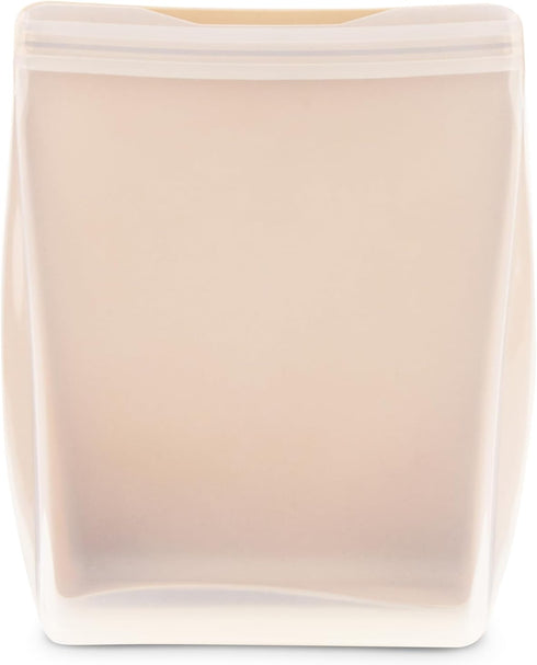 W&P Porter Silicone Reusable Storage Bag, Sandwich (50oz Stand-Up), Oat, Food Storage Container, Microwave and Dishwasher Safe, Easy Cleaning...