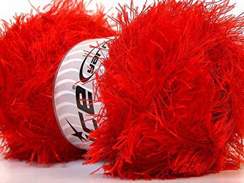 100 Gram Bright Red Eyelash Yarn Ice Fun Fur 164 Yards......