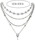 Layered Long Choker Necklace Silver Rhinestone Y Drop Necklaces Sparkly Crystal Lariat Necklace Chain for Women...