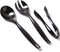 VeZee's Plastic Serving Utensils, Black Heavy Duty Disposable utensil | Set 10" Spoons 10" Forks 6" Tongs | 6 Each in One Set| 18 Pcs...