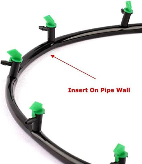 Drip Emitter, Garden Flag Irrigation Drippers 4 GPH, 16L/H Water Sprinkler Emitters Head Connect 4-7mm Hose for Trees and Shrubs Watering 100PCS...