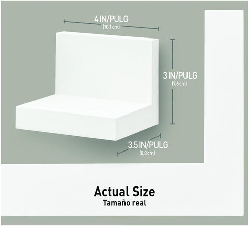 Command Display Ledges, Holds up to 2 lb, Quartz, 2 Ledges with 8 Medium Command Strips, Damage Free Hanging Floating Shelf with Adhesive Strips, ...