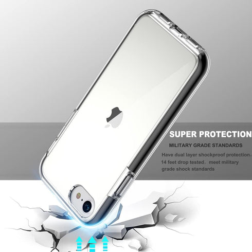 COOLQO Compatible for iPhone SE/8/7 Case with Screen Protectors, Military Grade Drop Protection, Dual Layer Design Non-Yellowing Heavy Duty Protec...
