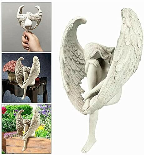 5.9" Outdoor Redemption Angel Statues Fairy Statue Yard Garden Decoration Indoor Resin Craft Art Decor Home Sculpture Souvenir Party Accessorie Re...