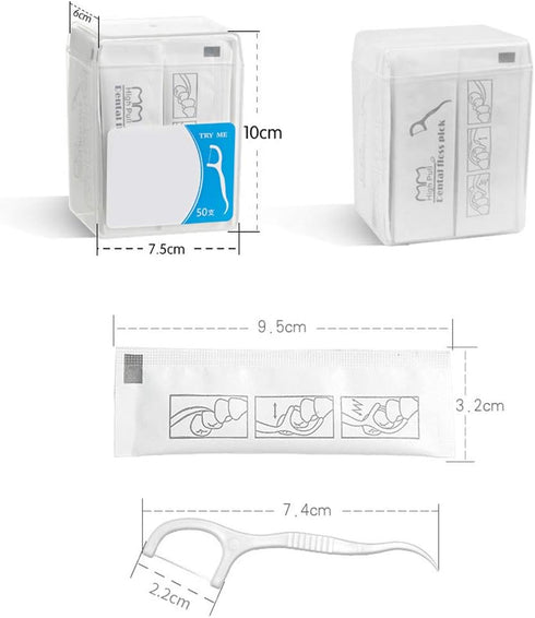 50 Count,Individually Wrapped Micro Dental Floss (50 Pcs)...