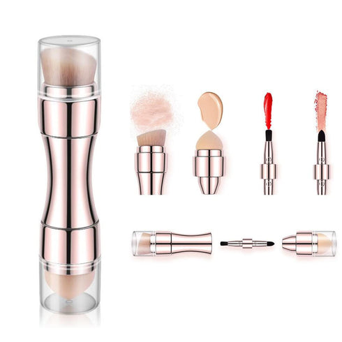 Bling Toman 4 in 1 Makeup Brushes Set, Eyeshadow Eye Lip Face Concealing Blush Foundation Brush Brochas De Maquillaje Mini Makeup Brush (rose gold...
