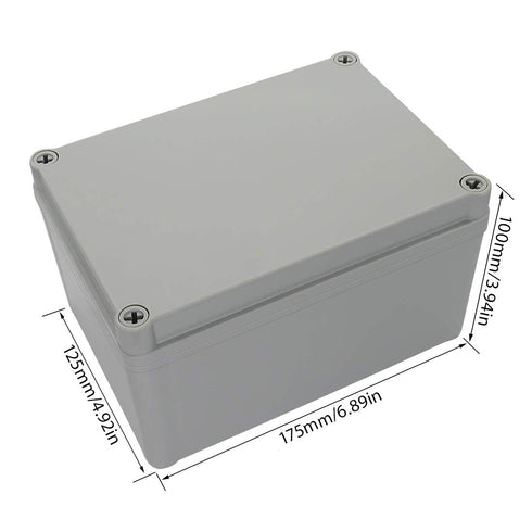 LeMotech Junction Box IP67 Waterproof Dustproof ABS Plastic Project Box for Electrical Outdoor Enclosure Gray 6.9 x 4.9 x 3.9 inch (175 x 125 x 10...