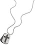 COOLSTEELANDBEYOND Two-Pieces Mens Bible Verse Cross Dog Tag Pendant Necklace, Steel Silver Black with 23.6 inch Chain...