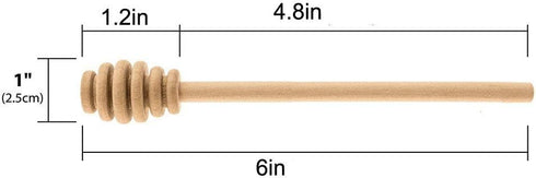 Creative Hobbies® 6 Inch Wood Honey Dipper Stick Server for Honey Jar Dispense Drizzle Honey New | Pack of 6...