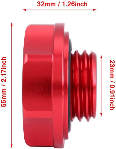 Oil Filler Cap, Aluminium Alloy Oil Filler Cover Engine Fuel Tank Cap for Honda Car(red)...