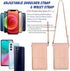 Pink Touchscreen Phone Purse Crossbody for Women,Cellphone Crossbody with Shoulder Strap,Waterproof Crossbody Phone Wallet Case with Transparent W...