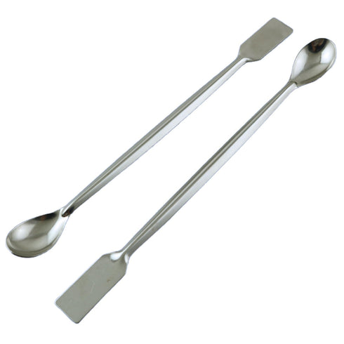 8pcs Stainless Steel Laboratory Micro Spoon Reagent Scoop Laboratory Mixing Spatula Set for Deep Bottles and Jars Silver...
