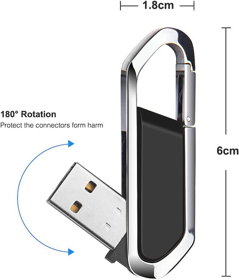 64GB USB Flash Drive Portable Metal Thumb Drive with Keychain USB 2.0 Memory Stick Pen Drive for External Data Storage, Black...