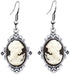 Vintage Look Flower Pendant Lady Queen Cameo Sets For Women Antique Silver Plated Cameo Necklace Earring Jewelry Set...