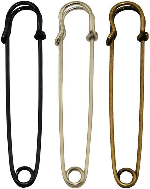 12pcs Extra-Large 4" Steel Safety Pins...