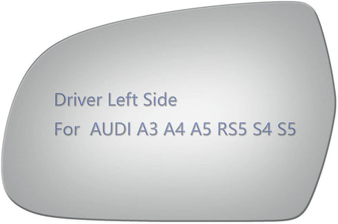 JZSUPER Side Mirror Glass fit for Audi A3 A4 A5 Quattro, RS5 S4 S5 Driver Left Side LH Flat, Including Adhesive (2010-2017)...