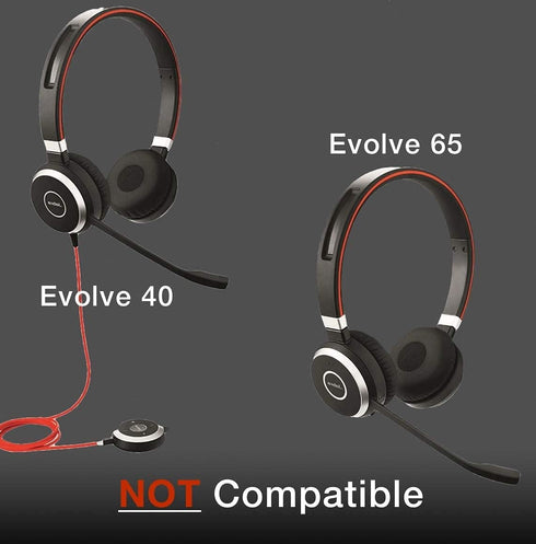Ear Cushions Pads for Jabra Evolve2 65, Elite 45h, Evolve2 40, Bluetooth and Corded USB Headsets, Global Teck 2pk Replacement Spare Leatherette Ea...