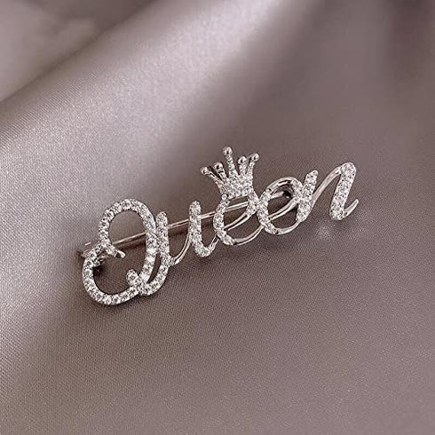 COLORFULBLING Queen Crown Brooch Pins for Women Girls Party Fashion Feminist Rhinestone Crystal Lapel Pin Accessories...