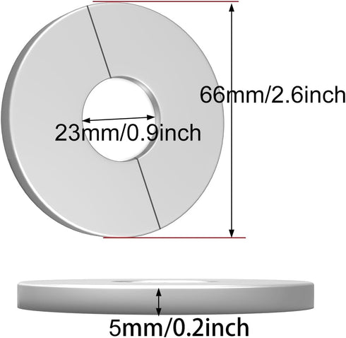 Wall Split Flange Stainless Steel split Escutcheon Plate Self-Adhesive Plumbing Cover Plates Round for 22mm Diameter Pipe...