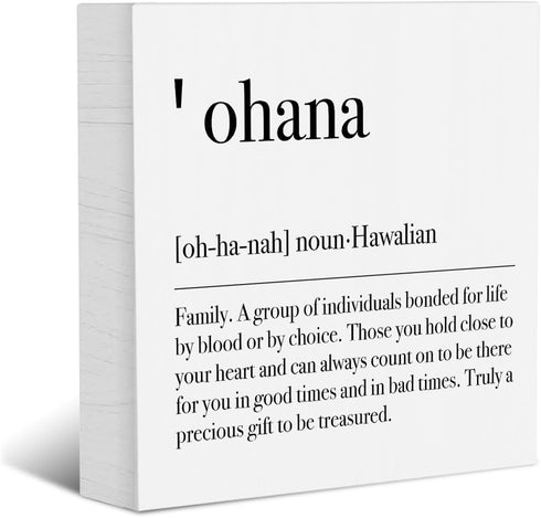 Motivational Family Definition Decorative Wooden Box Sign Positive Affirmations Rustic Office Desk Accessories Inspirational Family Quote Farmhous...