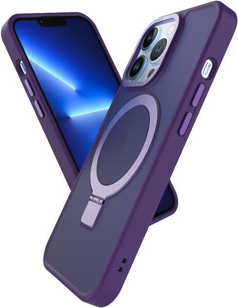Puxicu Magnetic Case for iPhone 13 Pro Max 6.7 Inch, Magnetic Invisible Stand, Compatible with MagSafe, Slim Hard Design, Shockproof, Drop Protect...