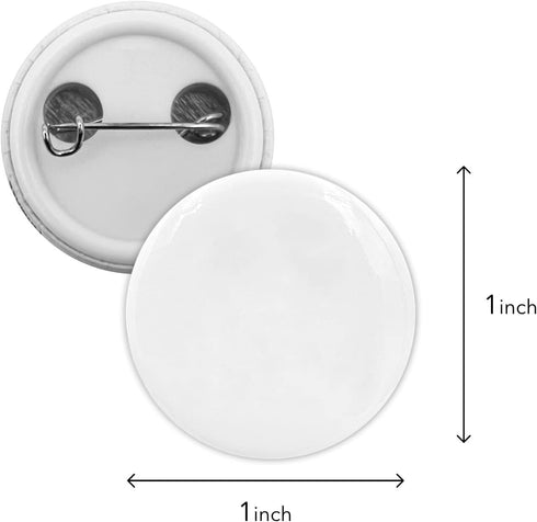 Plain White Blank Pinback Buttons Badge Glossy Round DIY Crafts Small (1 inch, 10 Pcs)...