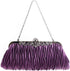 KESYOO trendy handbags wallet clutch Cocktail Evening Handbags party bag for wedding Satin Pleated Bag purse handbag clutch bag purple dinner part...