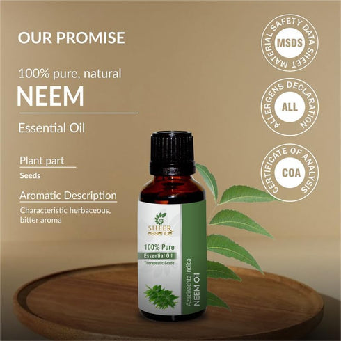 Neem Oil 15 ML (0.51 Fl.OZ) | 100% Pure Natural Undiluted Uncut Therapeutic Grade Azadirachta Indica Essential Oil...