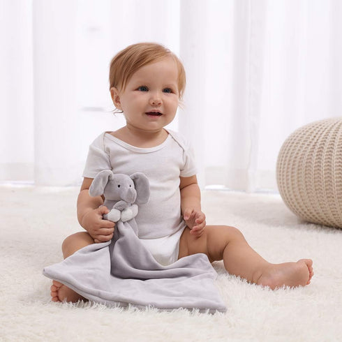 Apricot Lamb Stuffed Animals Security Blanket Gray Elephant Infant Nursery Character Blanket Luxury Snuggler Plush(Gray Elephant, 13 Inches)...