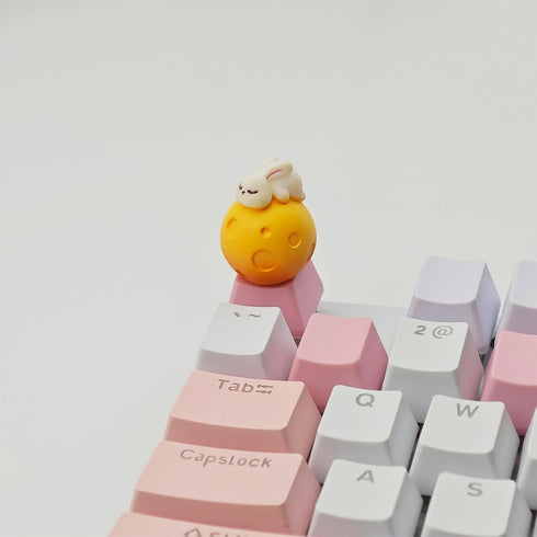 Cartoon Animal Keycaps DIY Personality Custom Cute ESC Keycap Replacement Bottom for MX Switches Custom Gaming Mechanical Keyboard (Moon Bunny)...